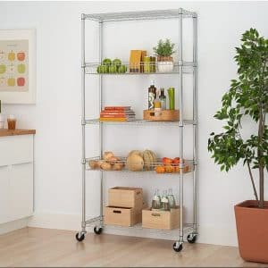 5 Tier Wire Shelving Cart - slws10192