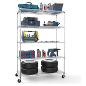 5 Tier Wire Shelving Cart - slws10196
